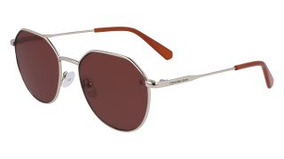 Óculos de sol Calvin Klein Jeans CKJ23201S Dourados Redonda - 1