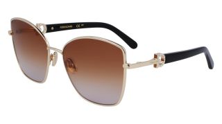 Óculos de sol SALVATORE FERRAGAMO SF312SR Dourados Quadrada - 1