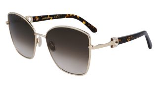 Óculos de sol SALVATORE FERRAGAMO SF312SR Dourados Quadrada - 1