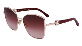Óculos de sol SALVATORE FERRAGAMO SF312SR Dourados Quadrada - 1