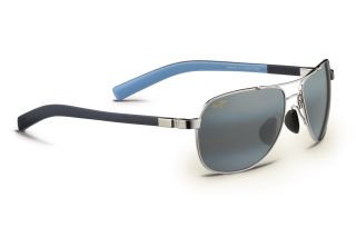 Óculos de sol Maui Jim 327 GUARDRAILS Prateados Retangular