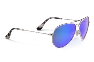 Óculos de sol Maui Jim B264 MAVERICKS Prateados Retangular